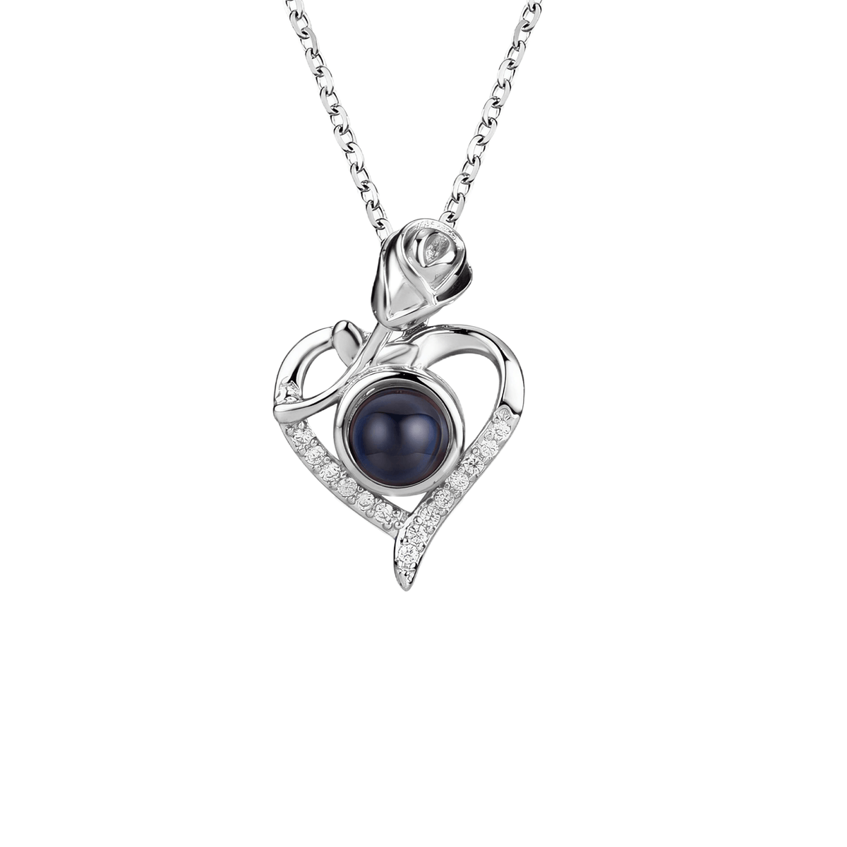 Rose Heart Photo Projection Necklace