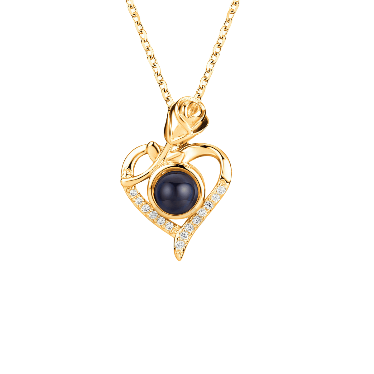 Rose Heart Photo Projection Necklace