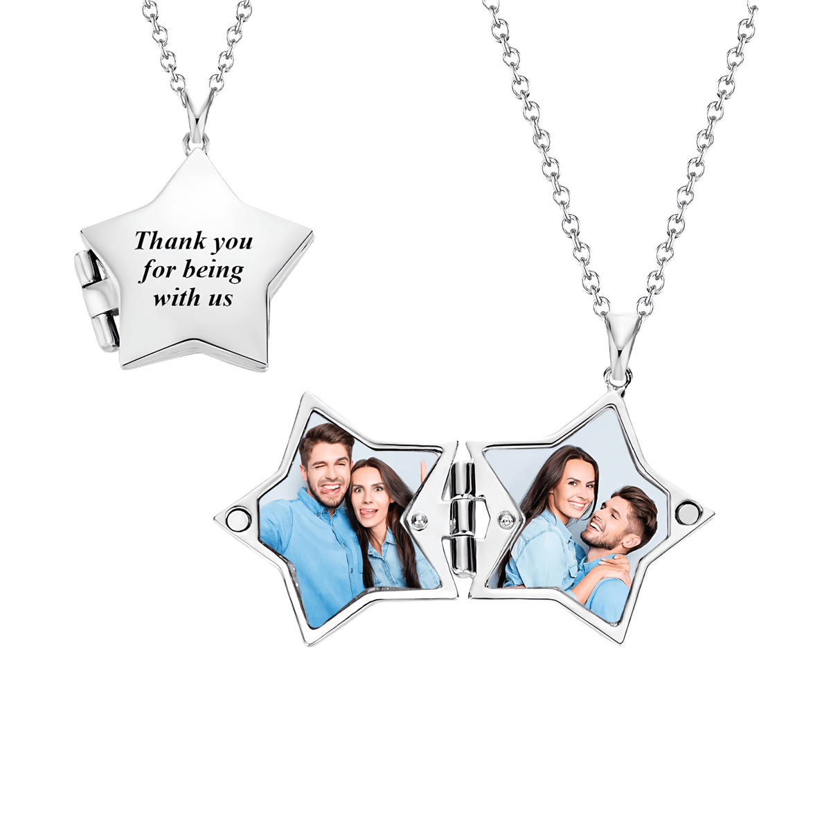 Personalized Star Photo Locket Necklace