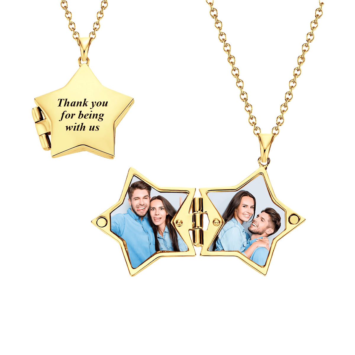 Personalized Star Photo Locket Necklace