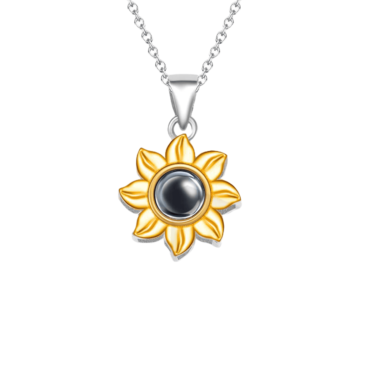 Sunflower Pendant Photo Projection Necklace