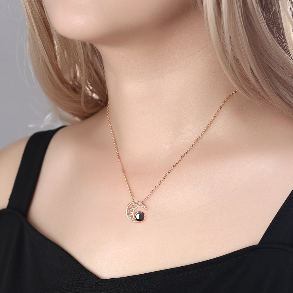 Moon Photo Projection Necklace
