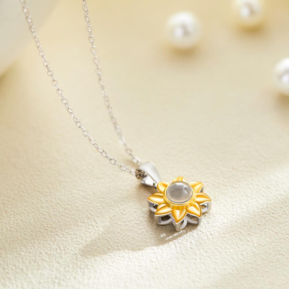 Sunflower Pendant Photo Projection Necklace