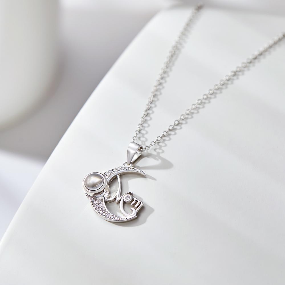 Moon Pendant Photo Projection Necklace