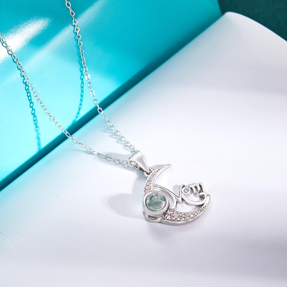 Moon Pendant Photo Projection Necklace