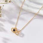 Double Heart Photo Projection Necklace
