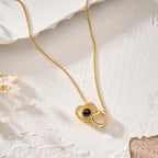 Double Heart Photo Projection Necklace