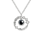 Wreath Photo Projection Necklace in a personalized jewelry design