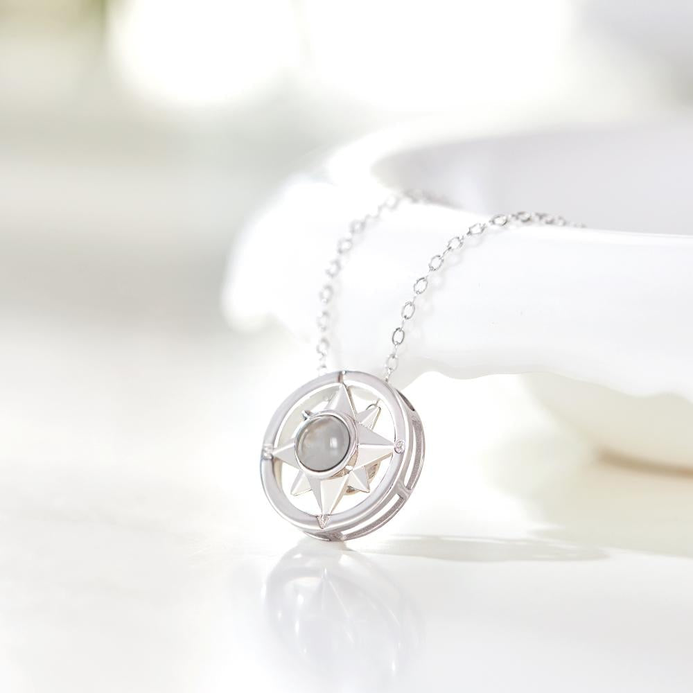 Eight-Pointed Star Photo Projection Necklace
