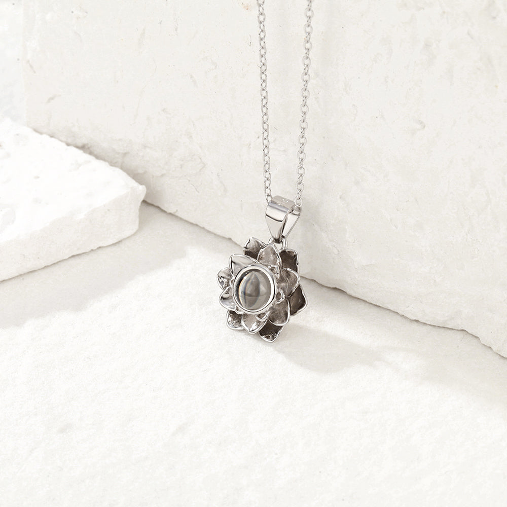 Lotus Pendant Photo Projection Necklace