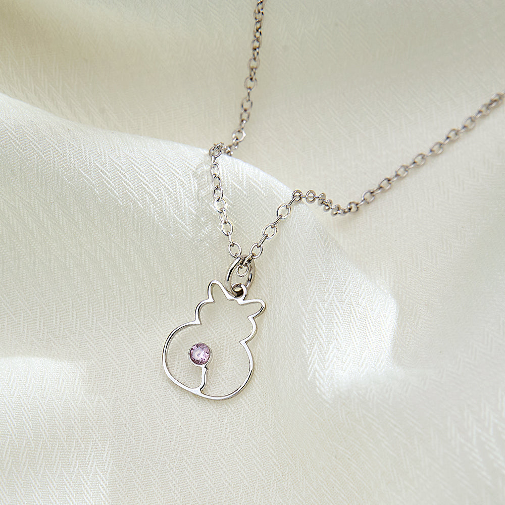 Cat Birthstone Necklace