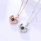 Diamond Heart Photo Projection Necklace