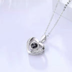 Diamond Heart Photo Projection Necklace